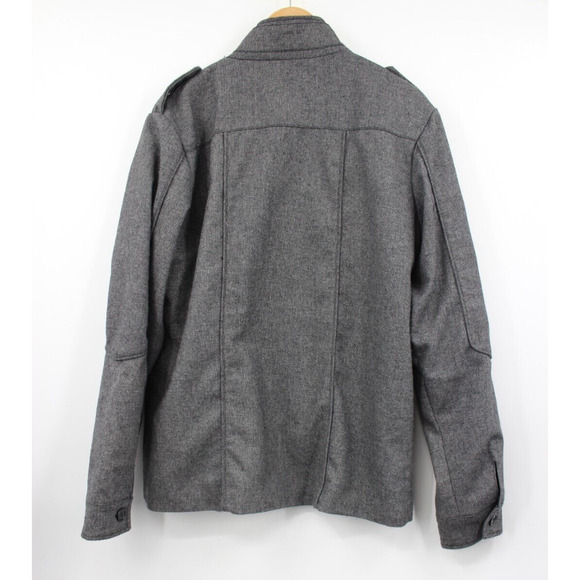 BKE Buckle Coat Men’s Large Wool Blend Grey Pockets Full Button‎ Up - Picture 10 of 12